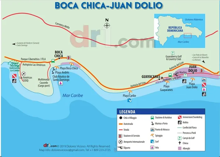 Carte touristique Boca Chica